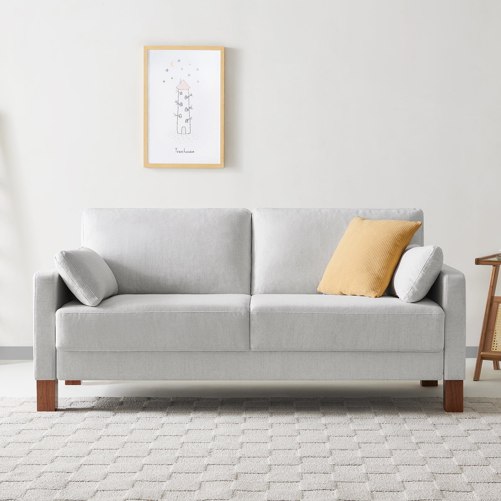 Serena Linen Sofa, White