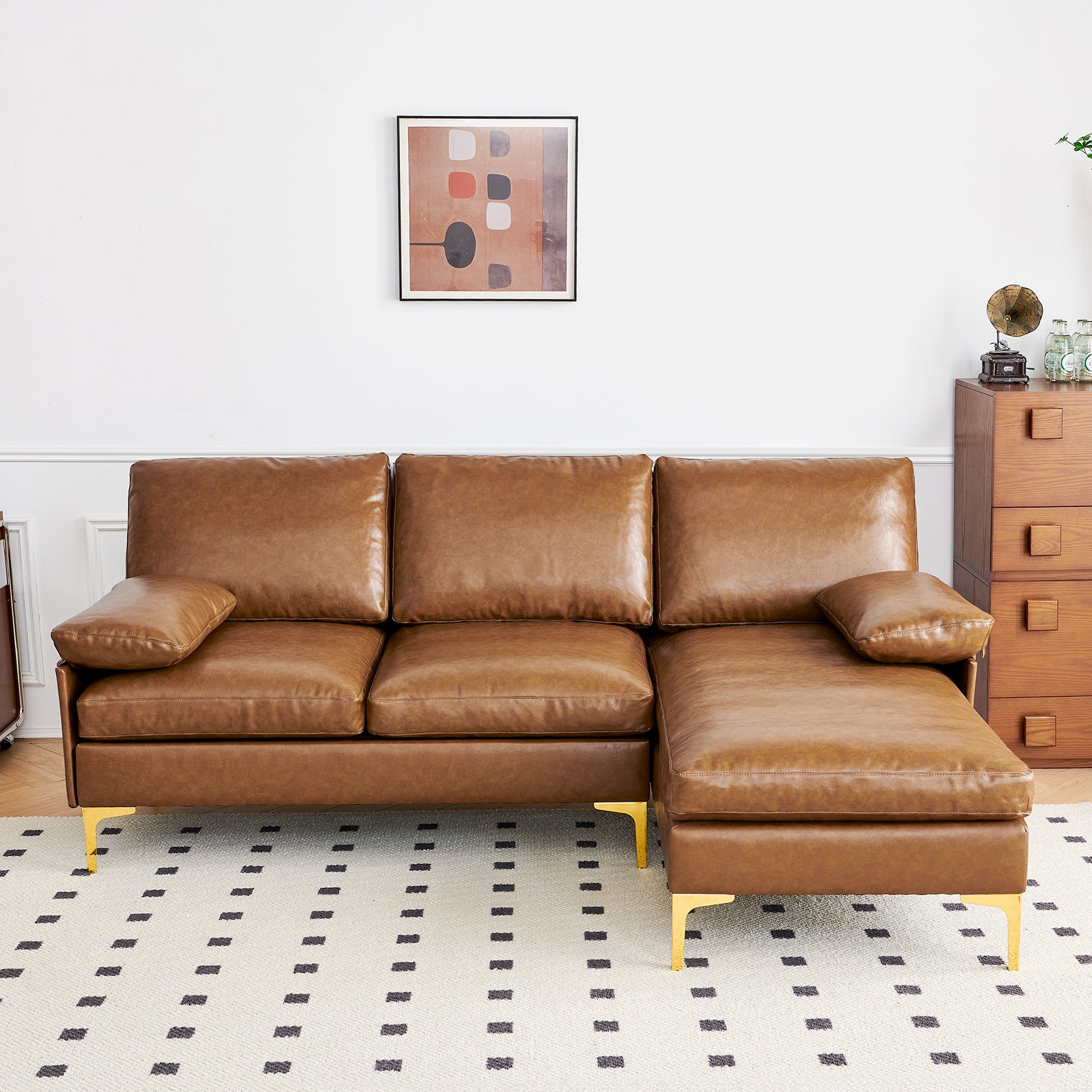 Irostan Faux Leather Sectional Sofa