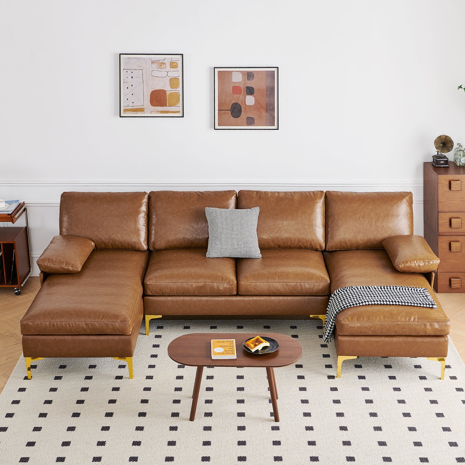 Irostan Faux Leather Sectional Sofa