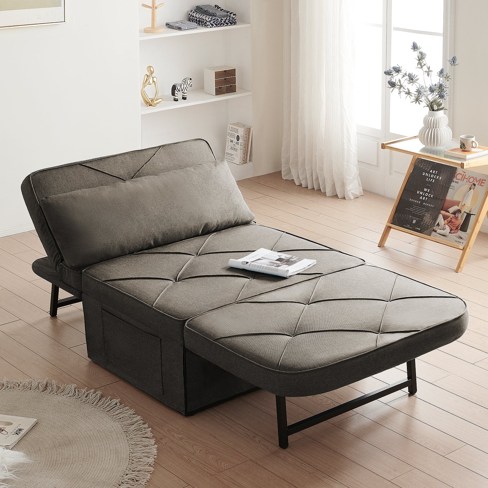 Evicka Curved Linen Guest Bed