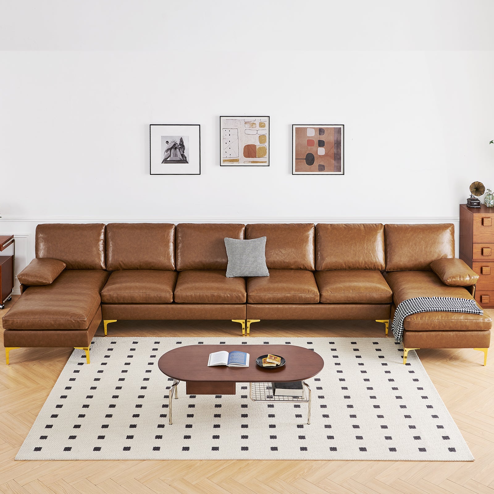 Irostan Faux Leather Sectional Sofa