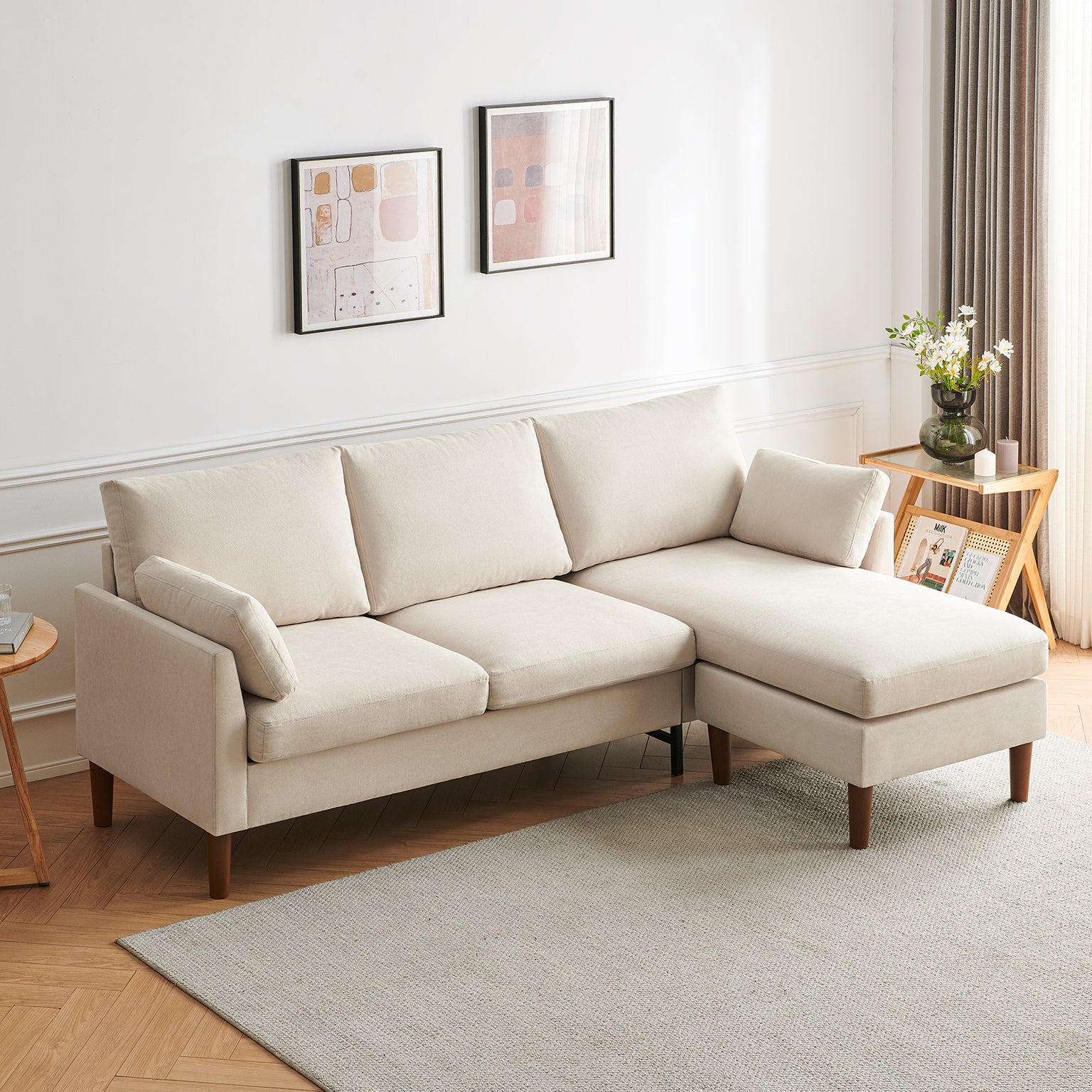 Zandra Linen Sectional Sofa