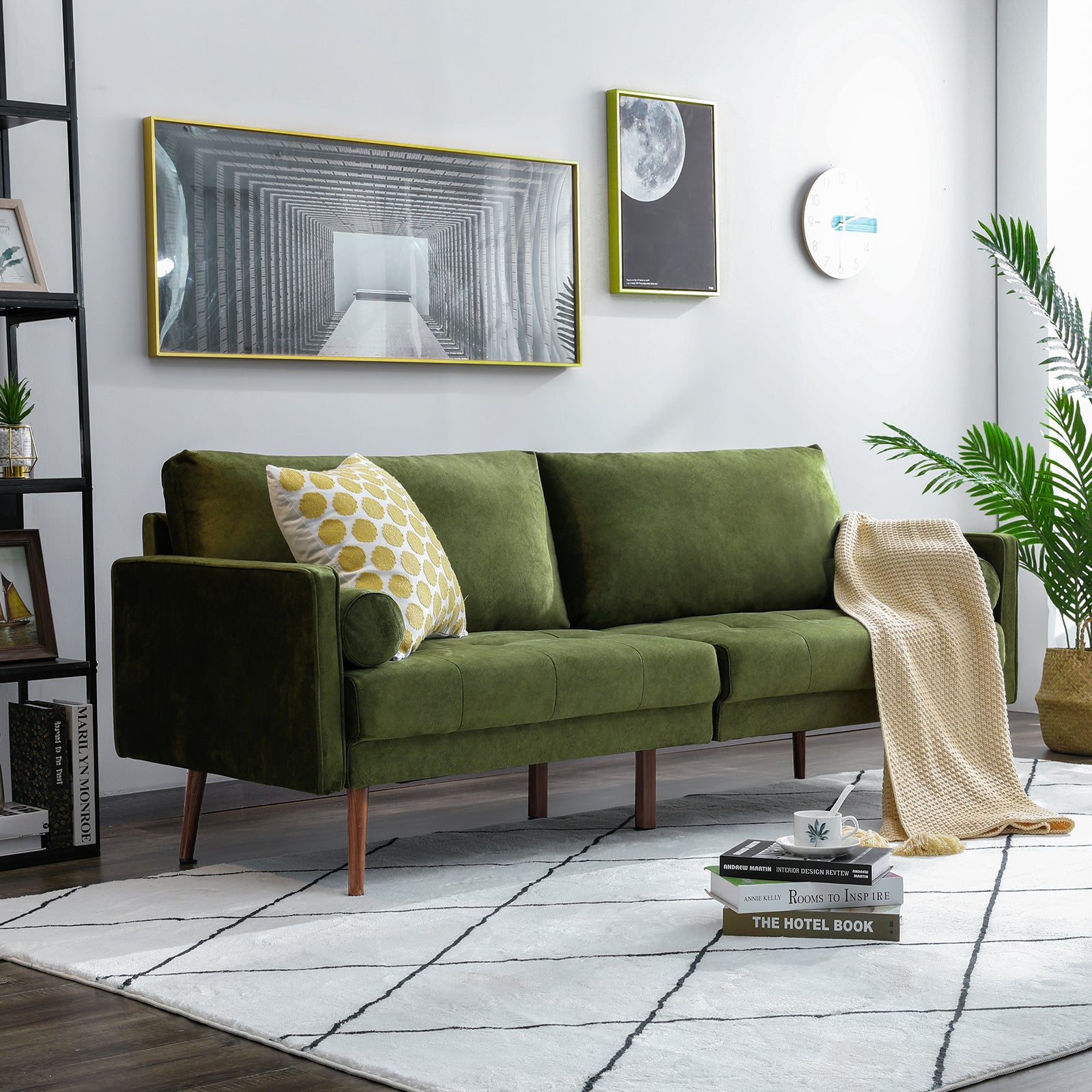 Nora Velvet Sofa, Green