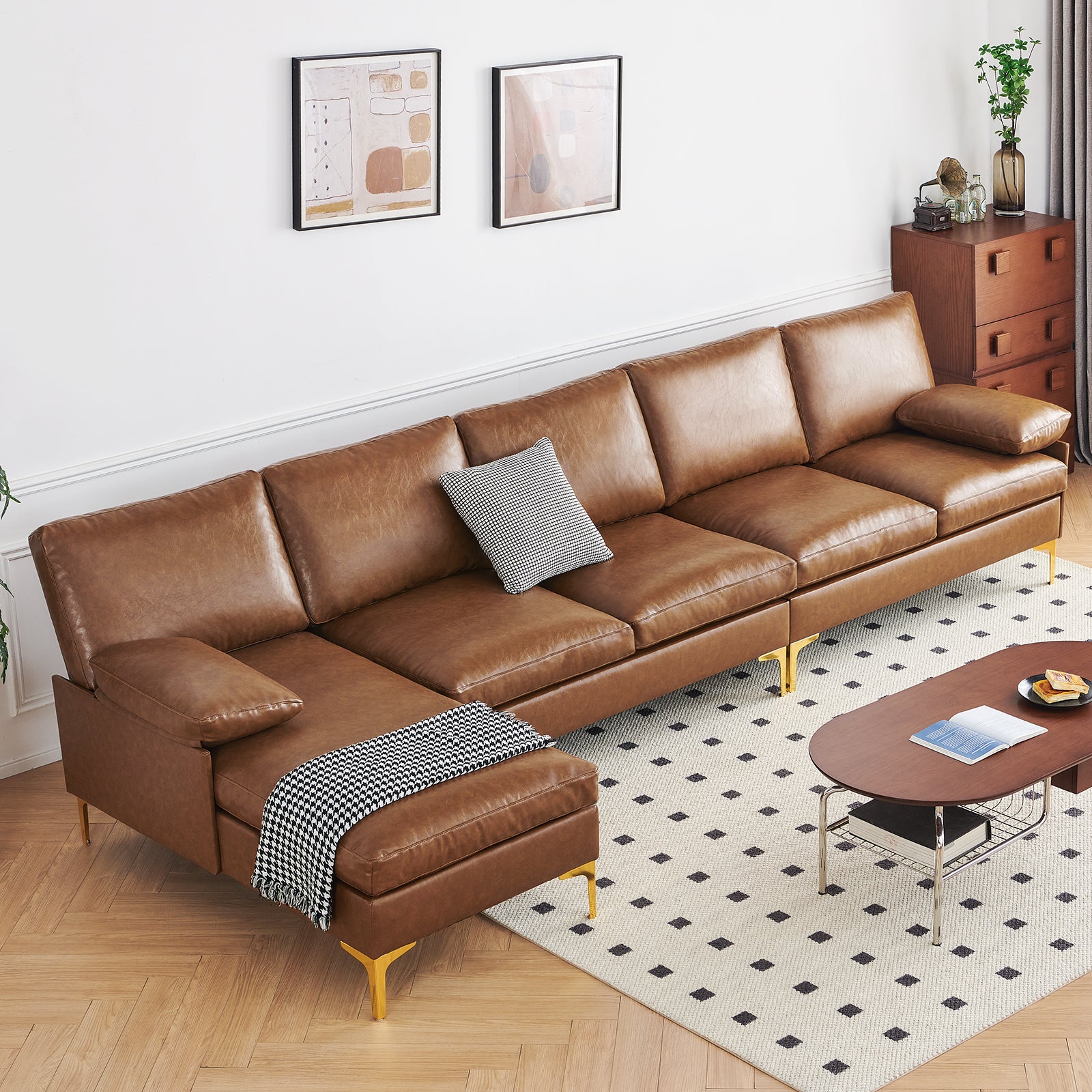 Irostan Faux Leather Sectional Sofa
