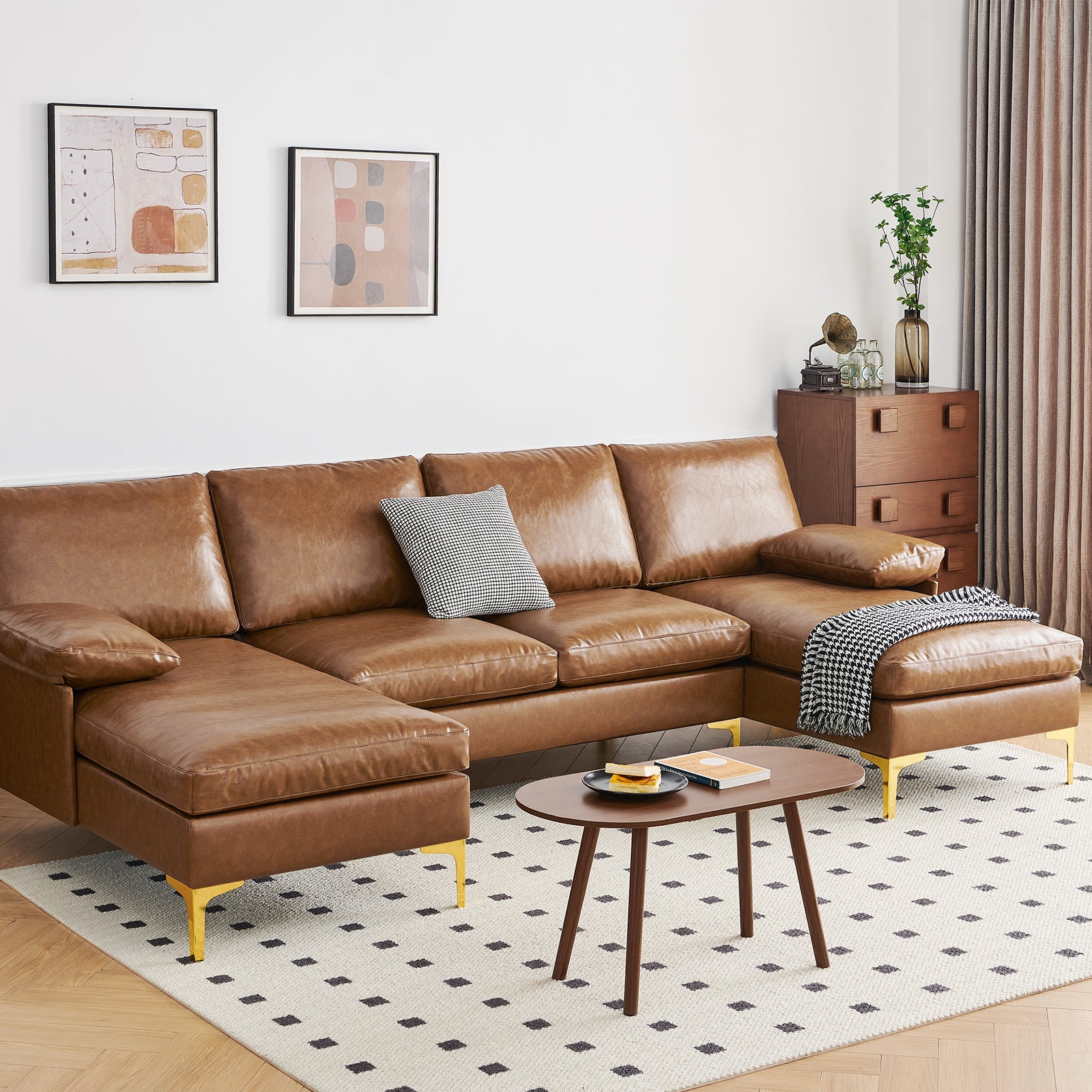 Irostan Faux Leather Sectional Sofa