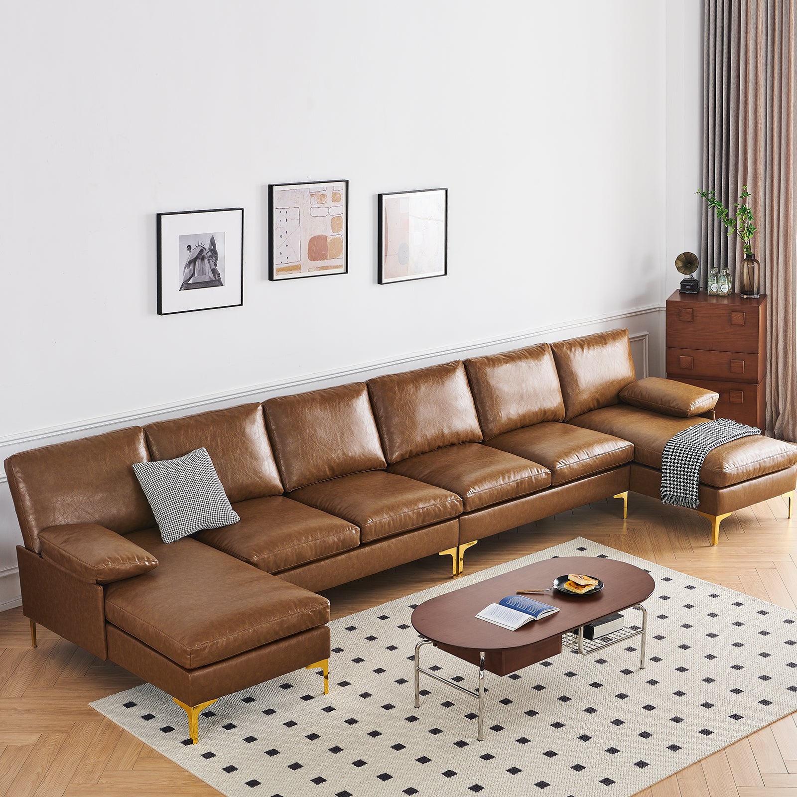 Irostan Faux Leather Sectional Sofa