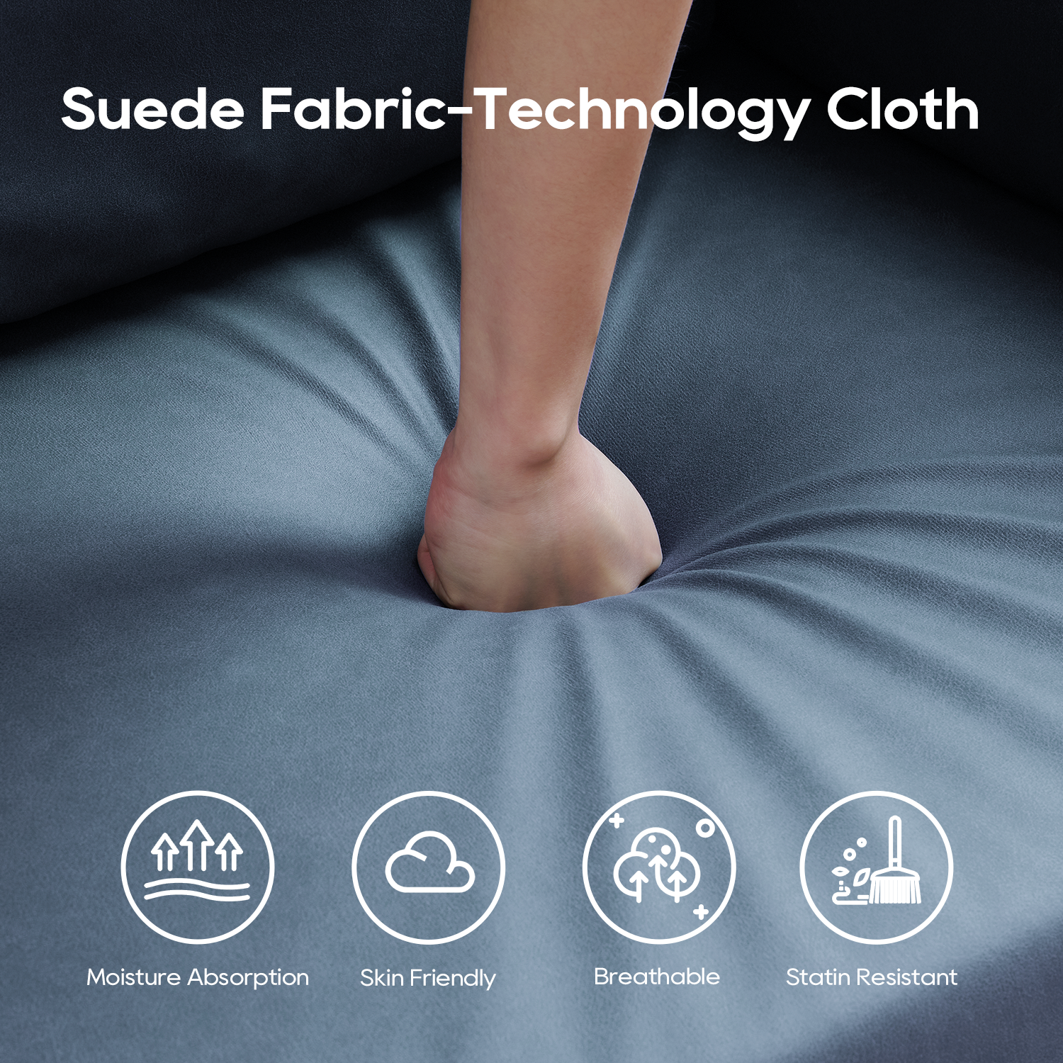 Flora Suede Fabric Sofa