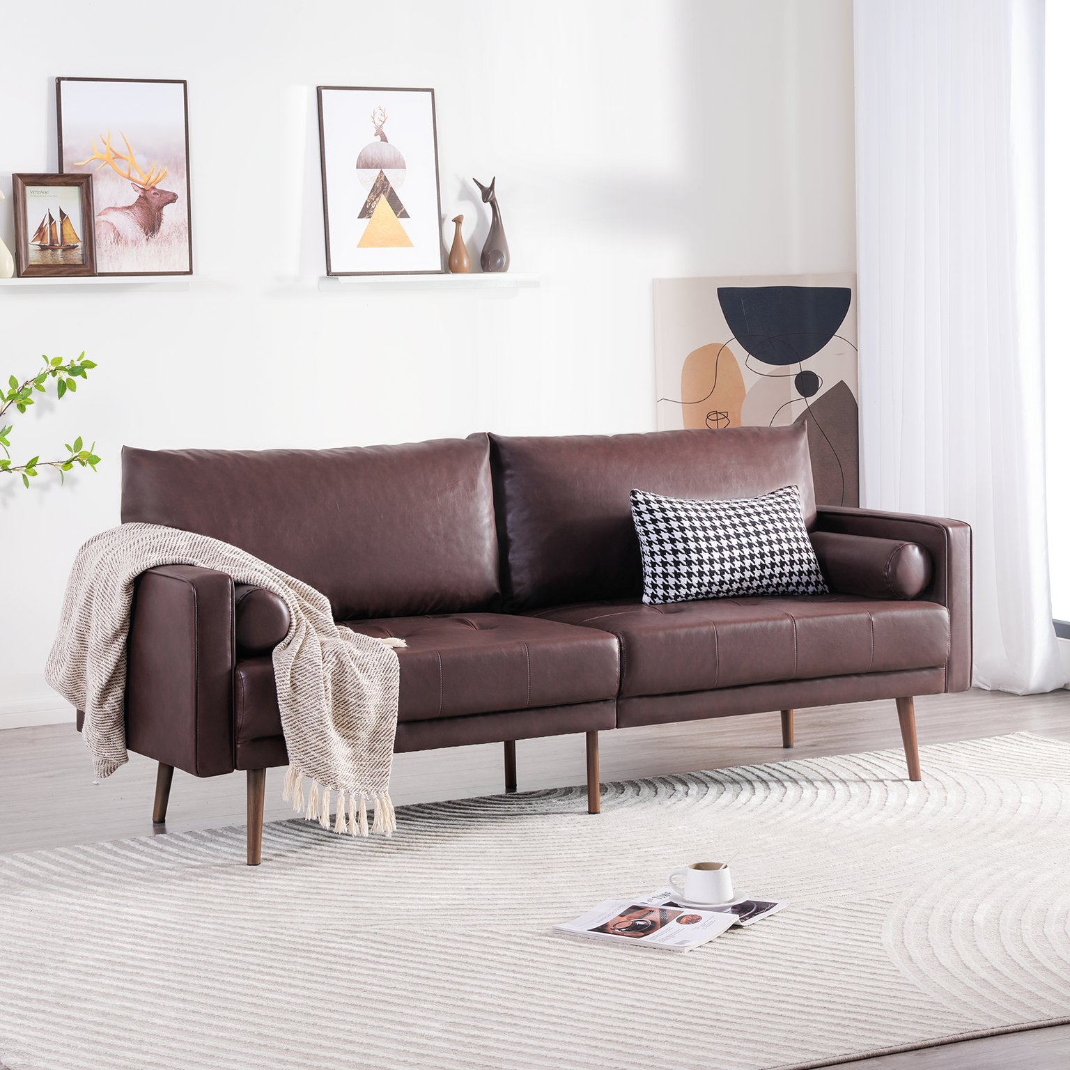 Nora Faux Leather Sofa