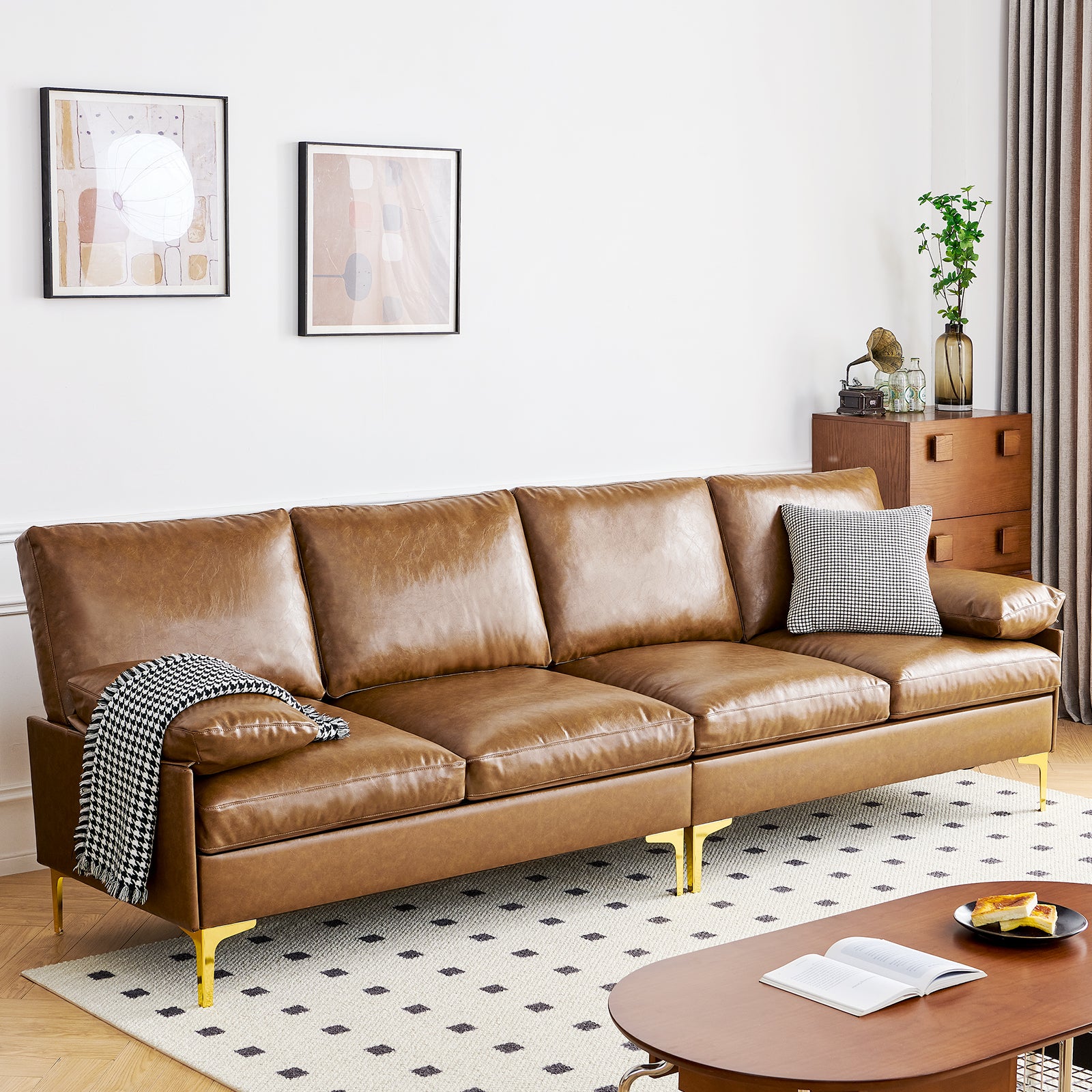 Irostan Faux Leather Sectional Sofa