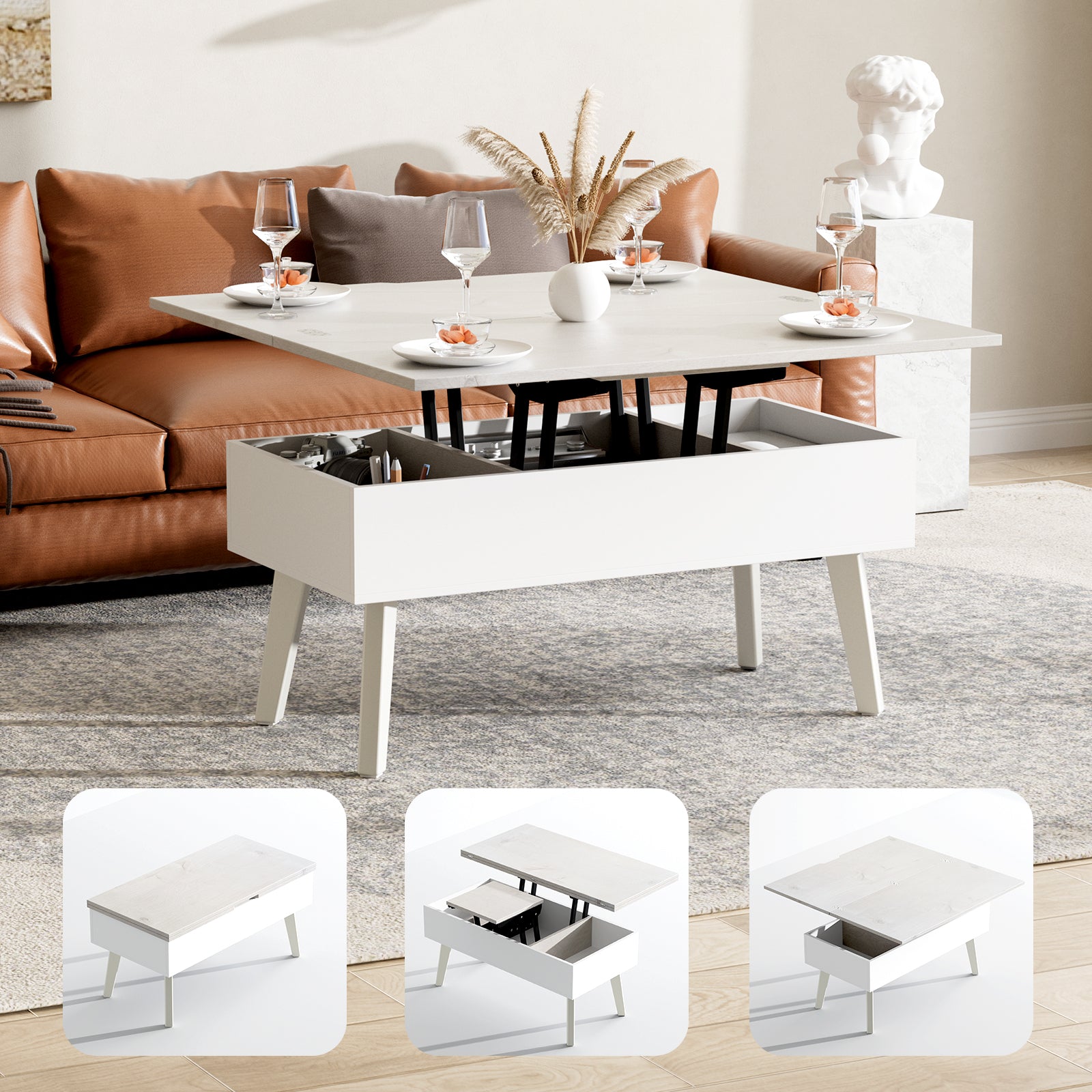 Bidiso 3 in 1 Lift Top Coffee Table