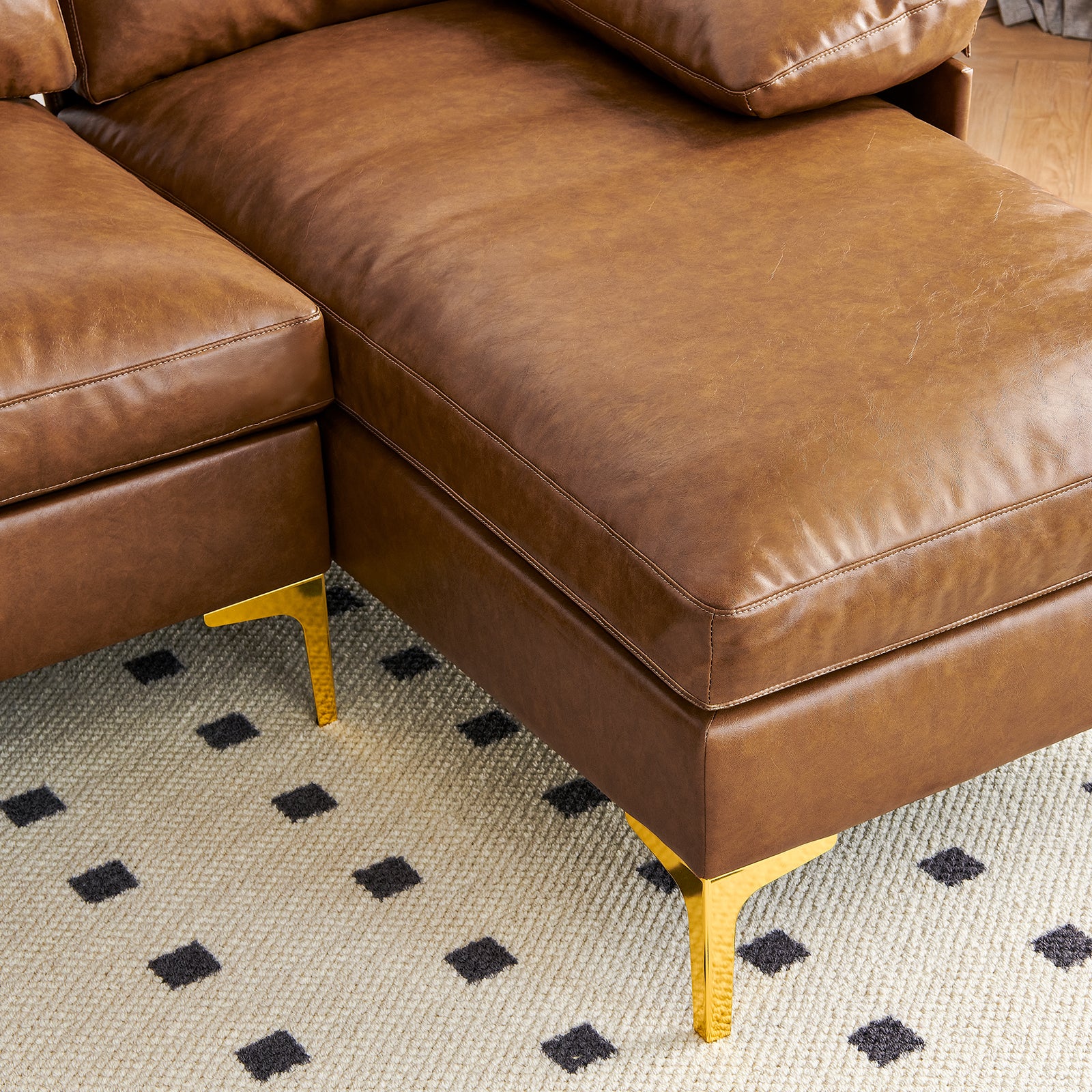 Irostan Faux Leather Sectional Sofa