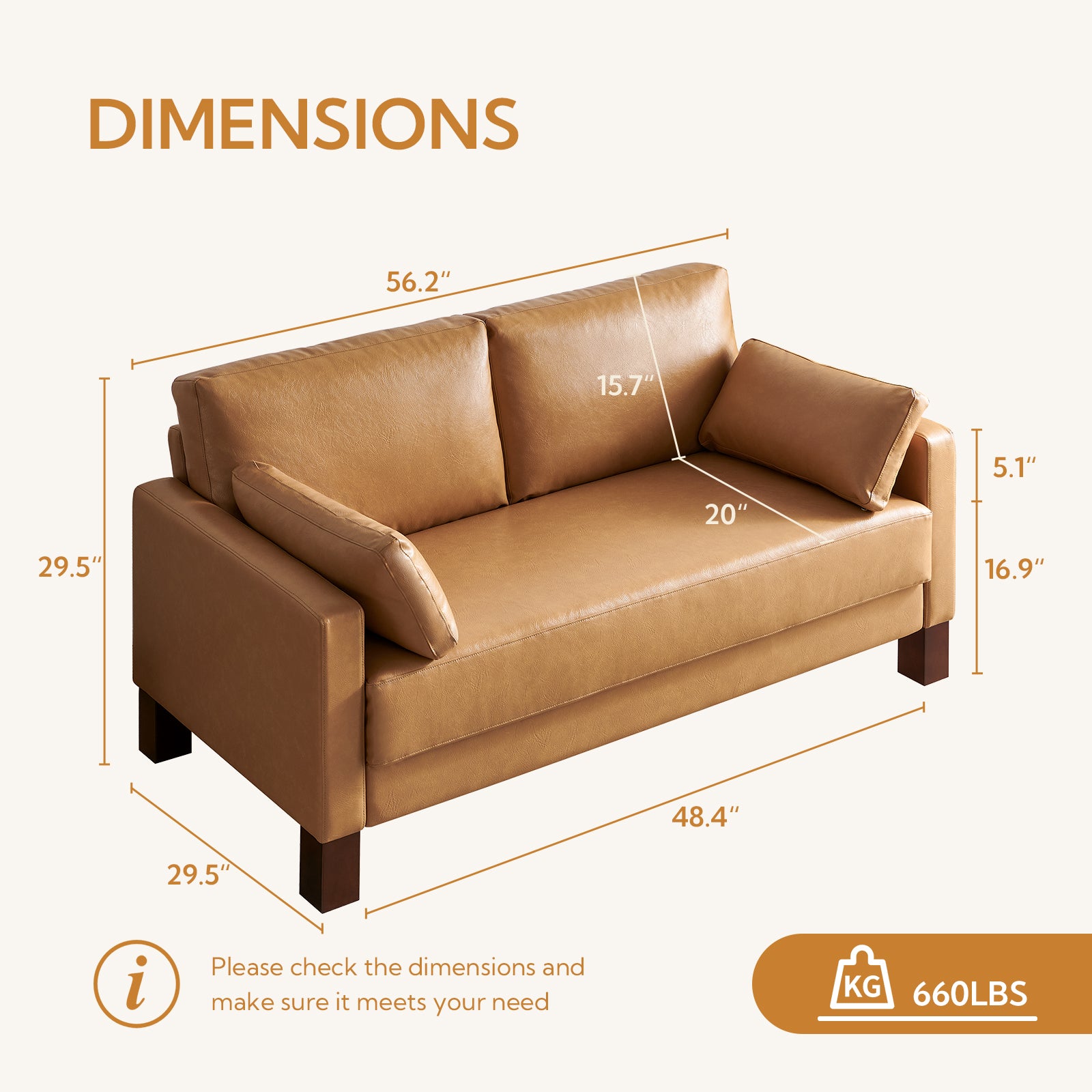 Serena Faux Leather Sofa