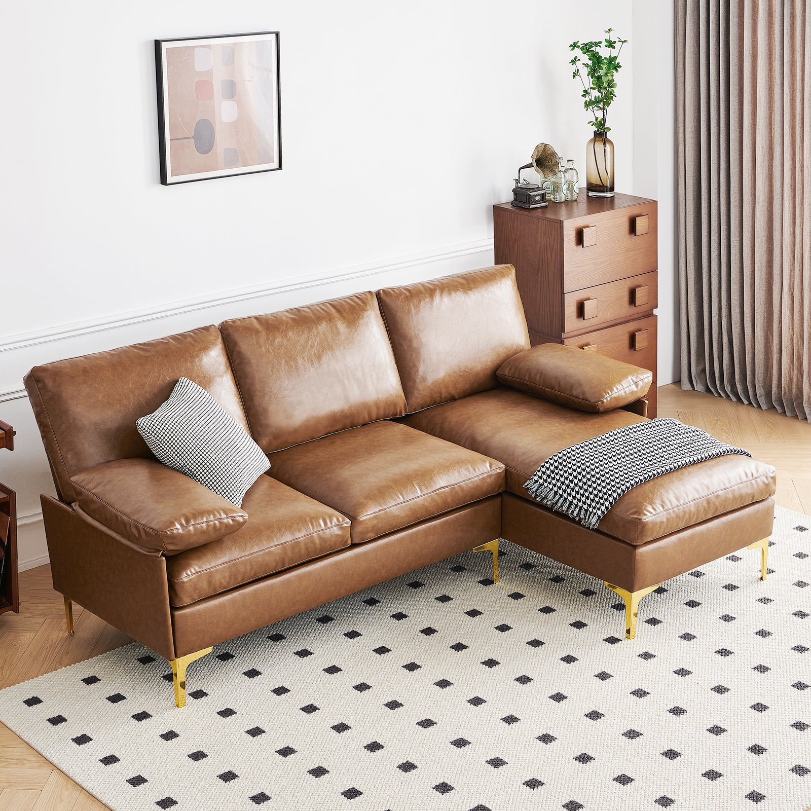 Irostan Faux Leather Sectional Sofa