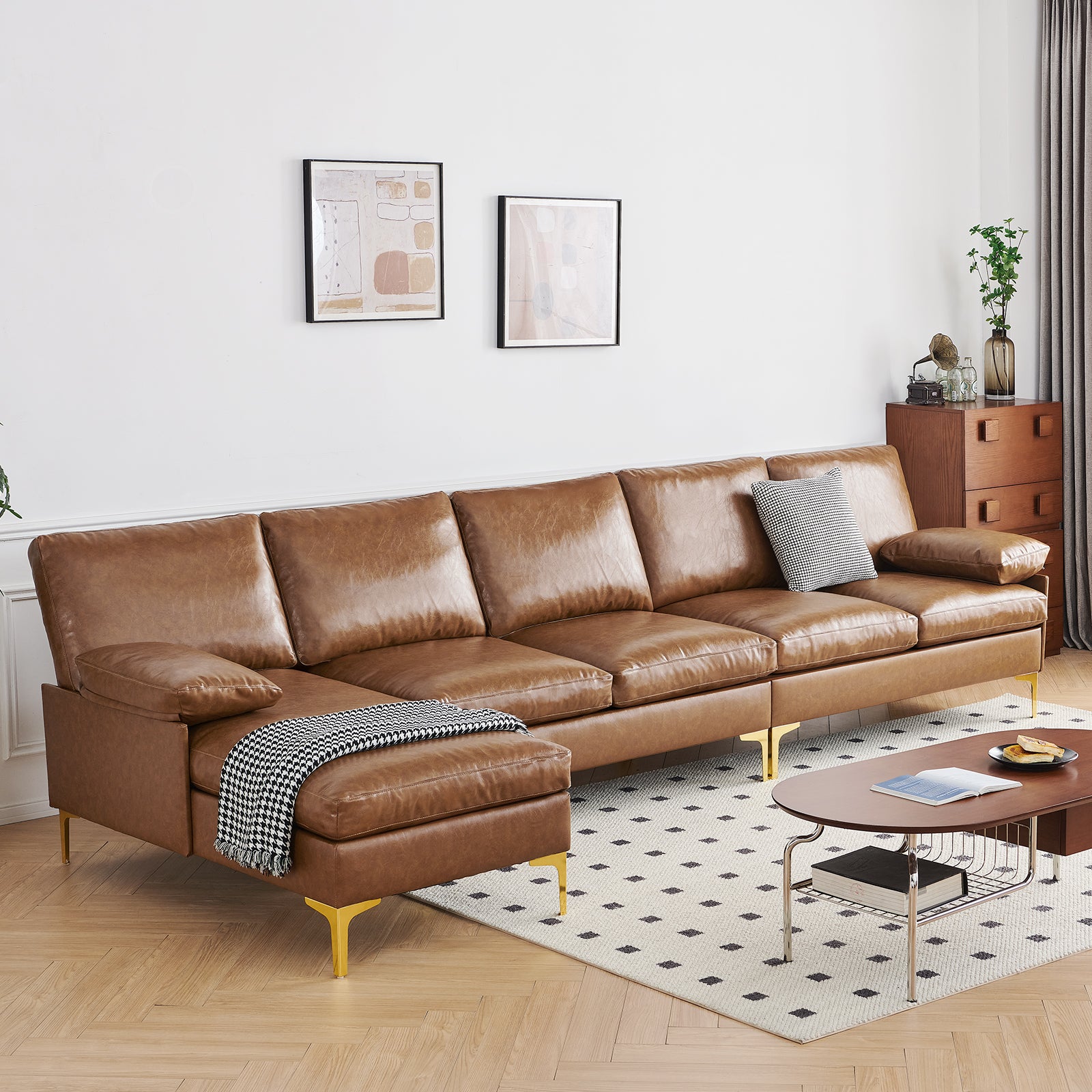 Irostan Faux Leather Sectional Sofa