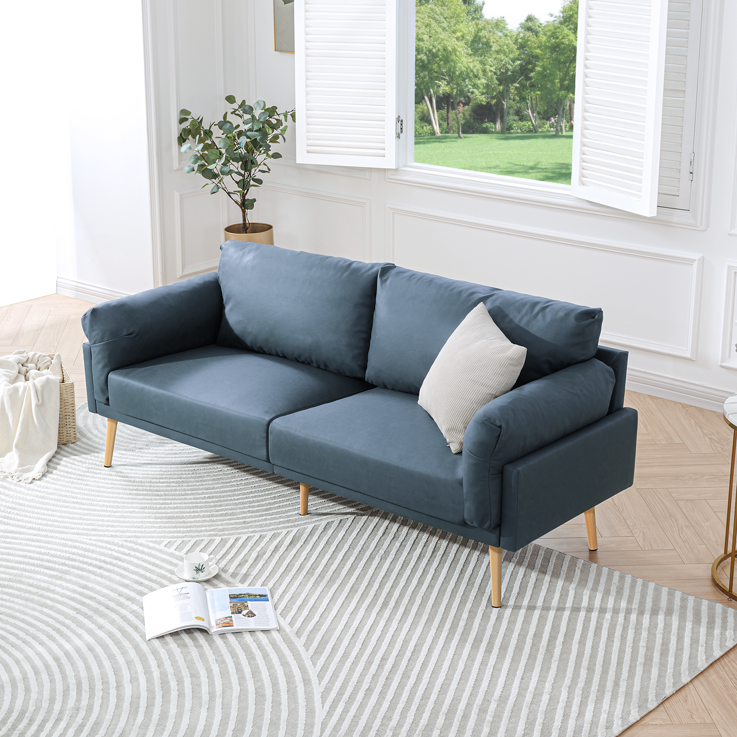 Flora Suede Fabric Sofa