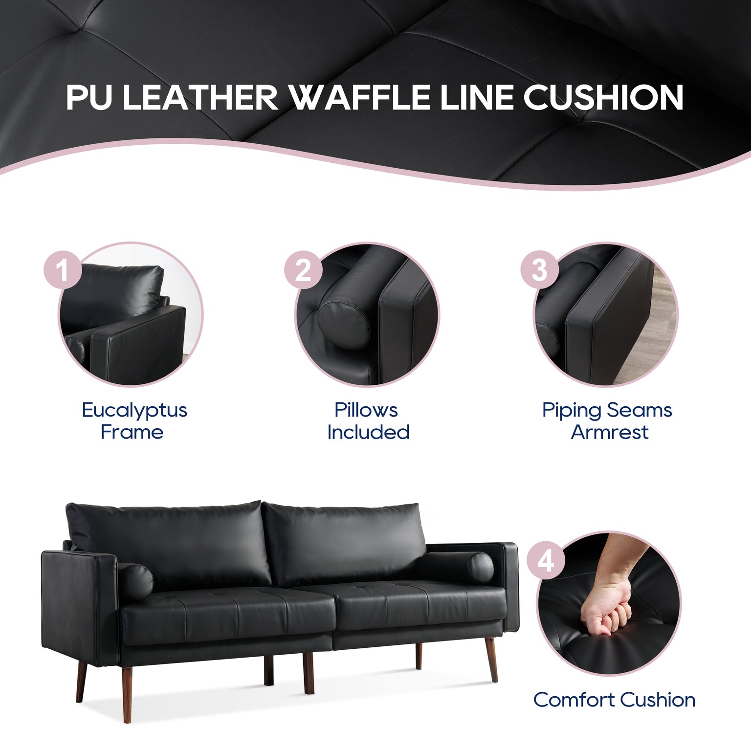 Nora Faux Leather Sofa