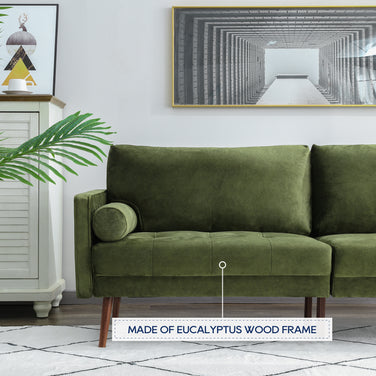 Nora Velvet Sofa, Green
