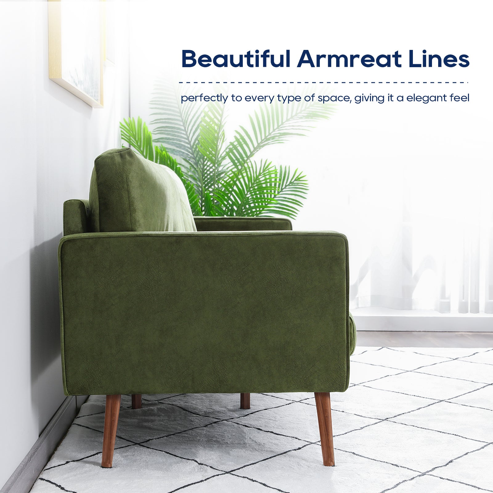 Nora Velvet Sofa, Green