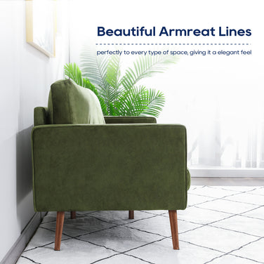 Nora Velvet Sofa, Green