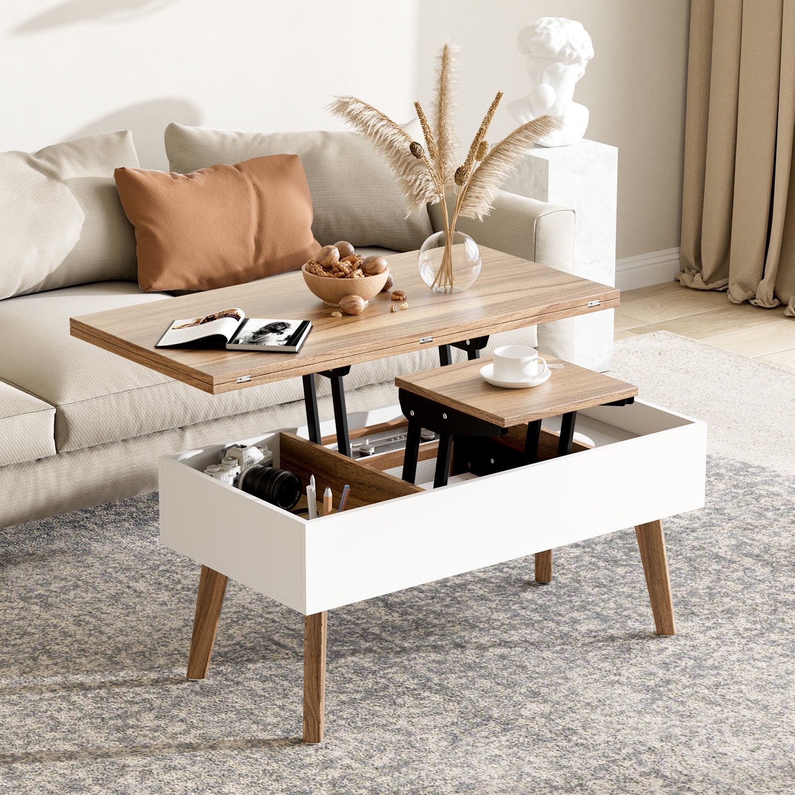 Bidiso 3 in 1 Lift Top Coffee Table