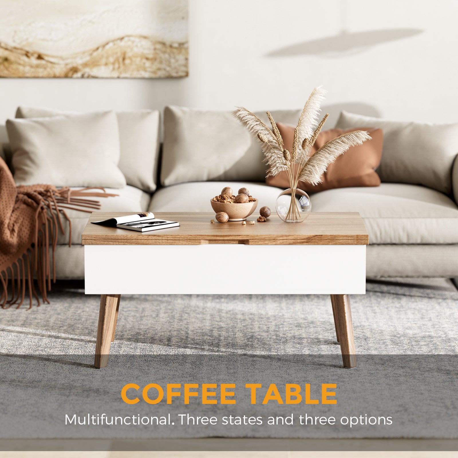Bidiso 3 in 1 Lift Top Coffee Table