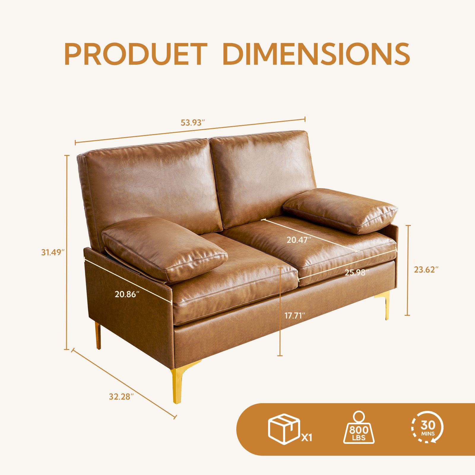 Irostan Faux Leather Sectional Sofa