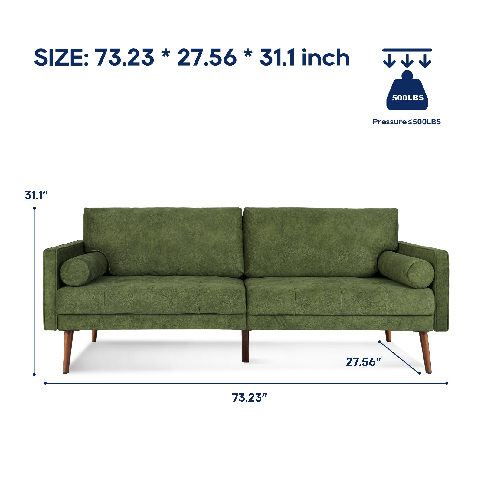 Nora Velvet Sofa, Green