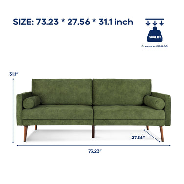 Nora Velvet Sofa, Green