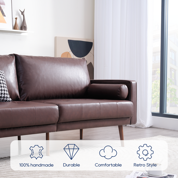 Nora Faux Leather Sofa