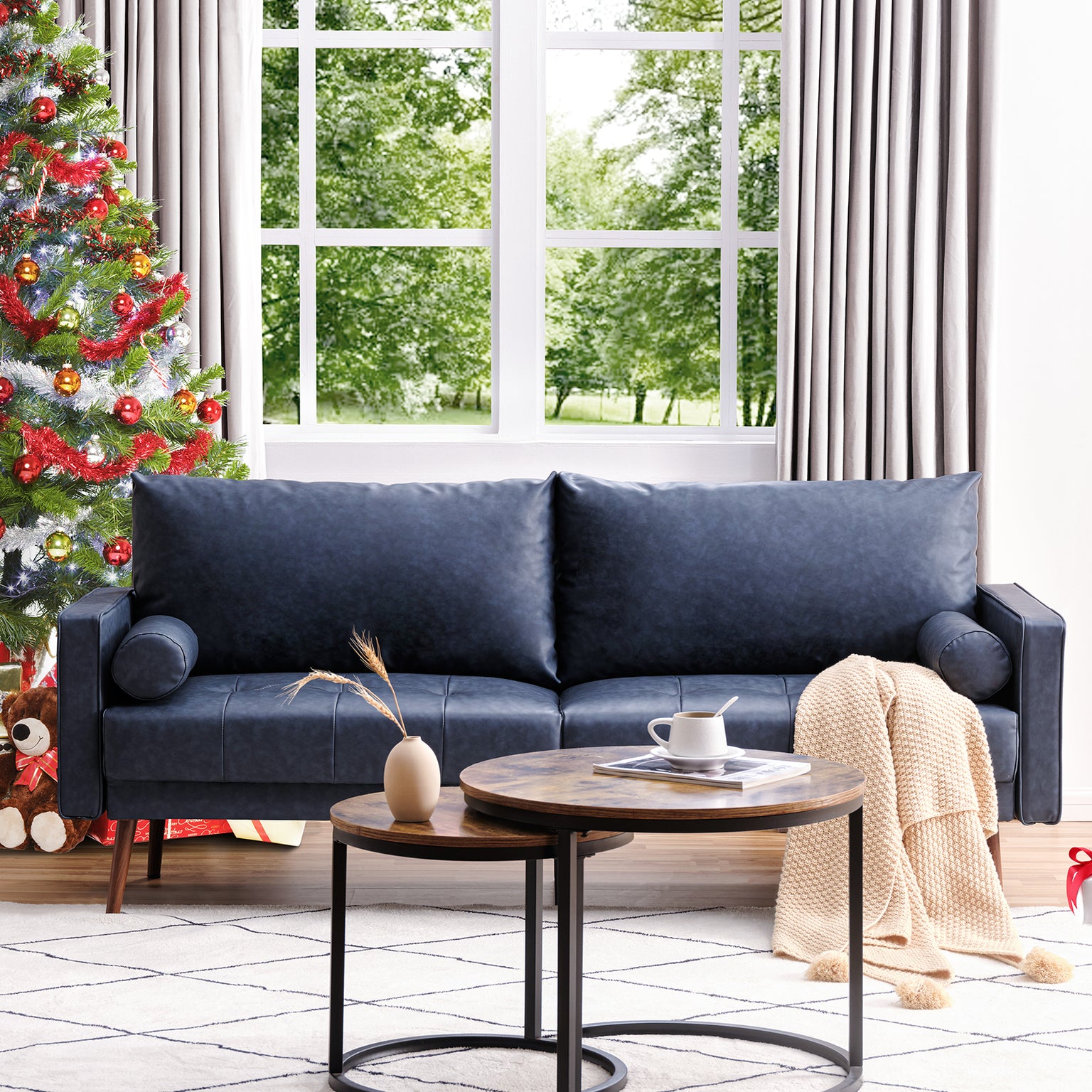 Nora Faux Leather Sofa