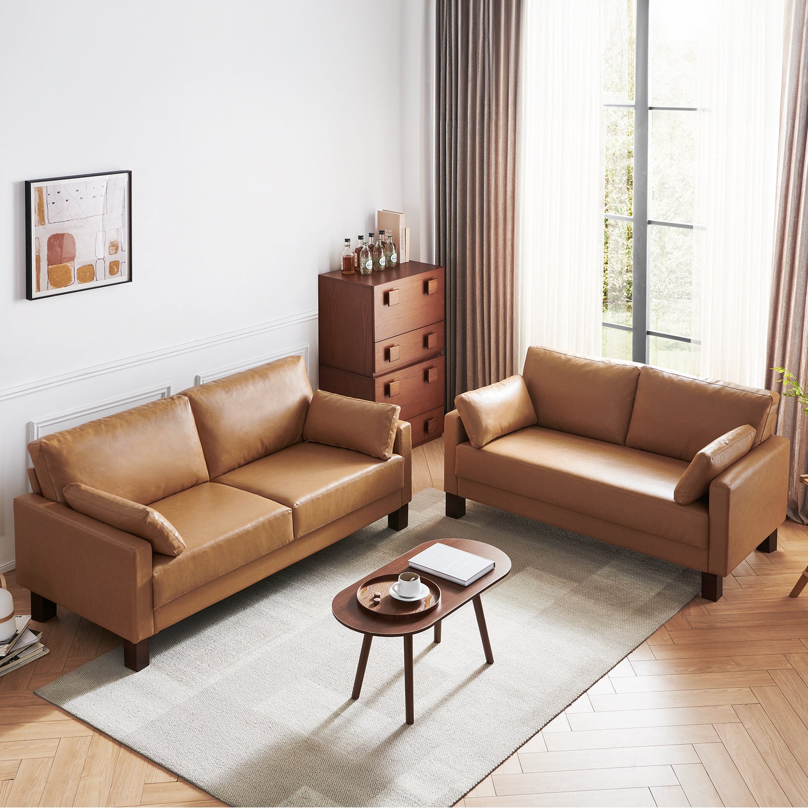 Serena Faux Leather Sofa