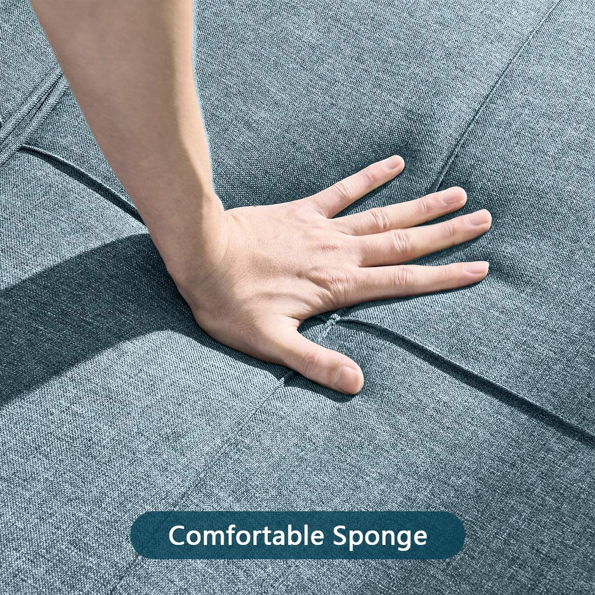 Vonanda Sofa Bed, Convertible Chair 4 in 1 Multi-Function Folding Ottoman Modern Breathable Linen Guest Bed with Adjustable Sleeper
