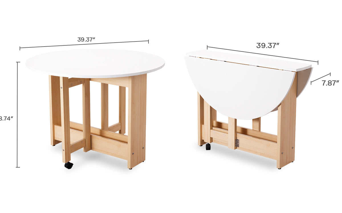 Round Kitchen & Dining Room Tables Foldable Engineered Wood